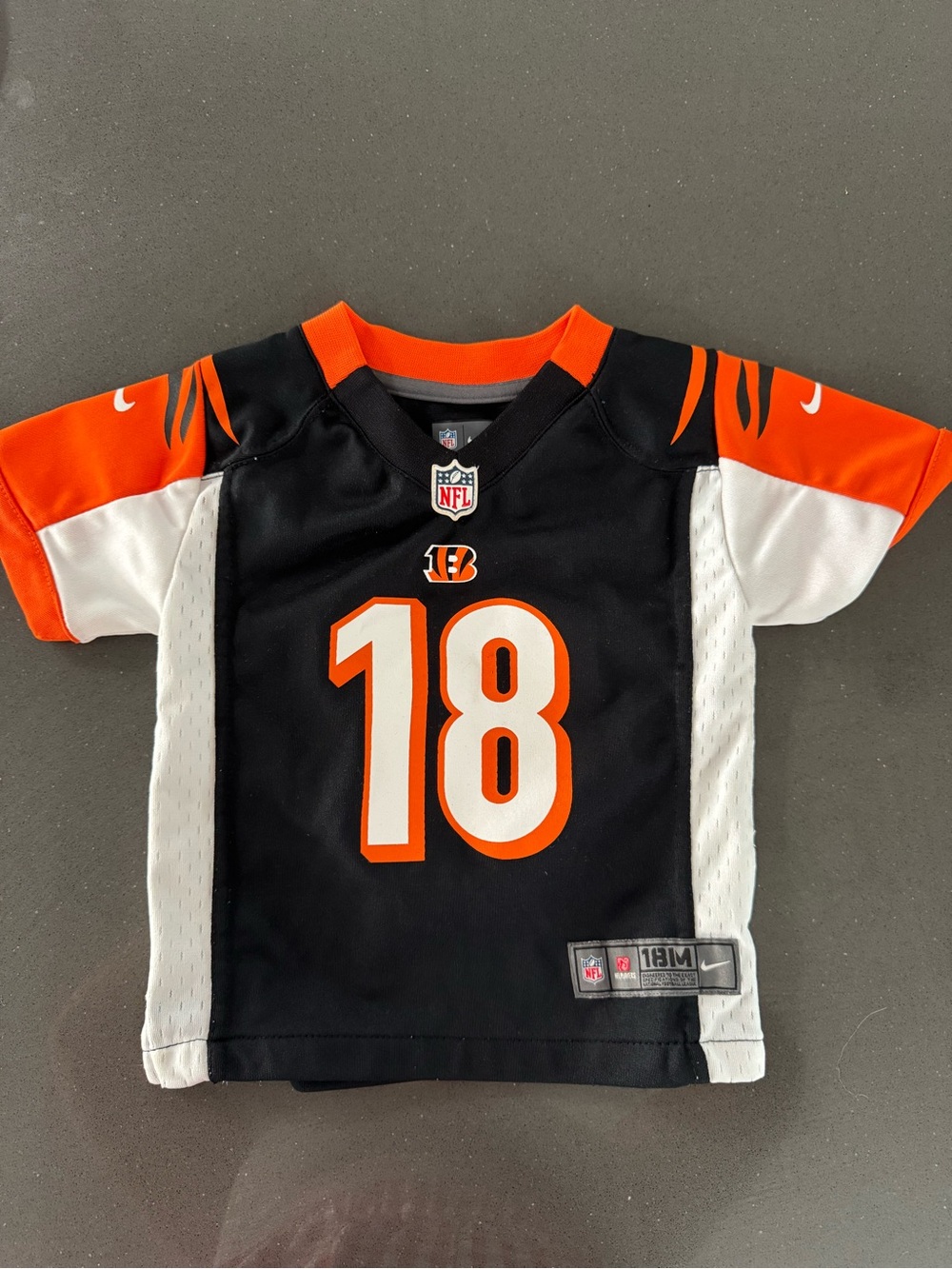 NFL Black & Orange Cincinnati Bengals #18 Kids Jersey
